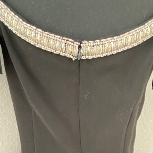 NWT RACHEL ZOE Fifi Beaded Fit & Flare Black Dress 10 - Picture 11 of 16